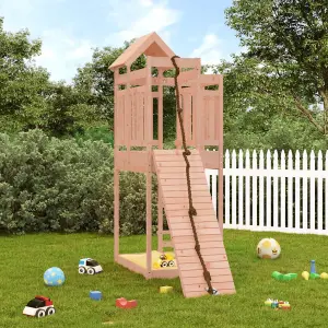 Berkfield Playhouse with Climbing Wall Solid Wood Douglas