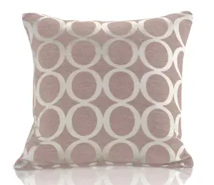 Oh 55cm x 55cm Luxury Geometric Chenille Cushion Blush