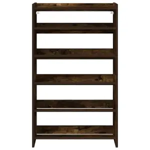 Berkfield Shoe Rack Smoked Oak 60x25x100 cm Engineered Wood