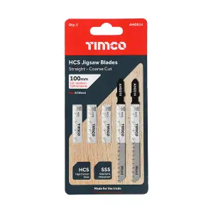 TIMCO Jigsaw Blades Wood Cutting HCS Blades - T144D