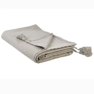 Bedspread LINDULA Cotton 200 x 220 cm Taupe