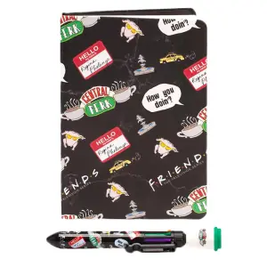 Friends A5 Notepad And Pen Set (Pack of 2) Black (One Size)