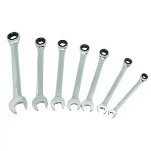 Kti Tools Ratcheting Spanner Set 7pc Heavy Duty Hand Tooling