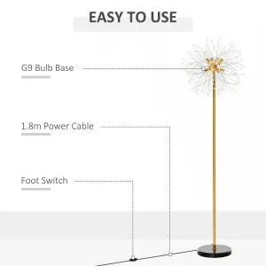 HOMCOM Modern Floor Lamp with Dandelion-like Lampshade for Bedroom