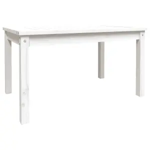 Berkfield Garden Table White 82.5x50.5x45 cm Solid Wood Pine