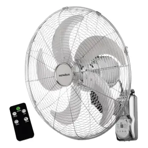 Senelux 16 Inch Chrome Wall Mounted Fan