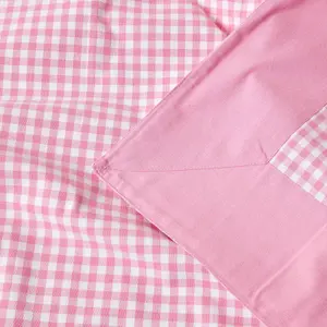 Homescapes Cotton Gingham Check Pink Throw, 150 x 200 cm