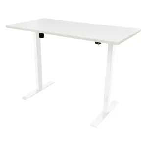 Dellonda Single Motor Height Adjustable Electric Sit & Stand Office Desk - White