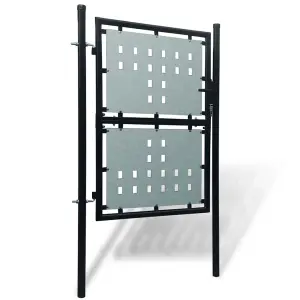 Berkfield Black Single Door Fence Gate 100 x 200 cm