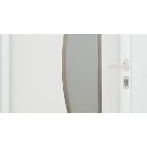 Fortia Hermoso Frosted Glazed White LH External Front Door set, (H)2085mm (W)840mm