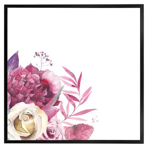 Pink floral (Picutre Frame) / 20x20" / Brown