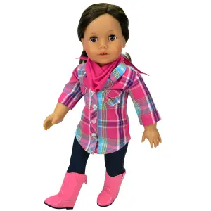 Sophia's by Teamson Kids Doll Blouse, Jeggings, Bandana, and Boots for 18" Dolls