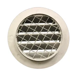 Galvanised Metal Circular 100mm / 4 inch Weather Louvre Air Vent Grille with Insect Screen by i-sells