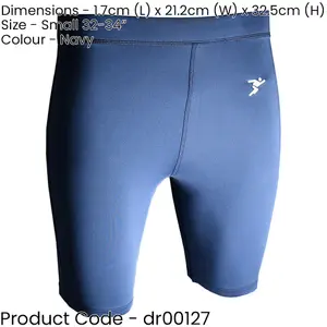 S - NAVY Adult Sports Baselayer Compression Shorts Bottoms - Unisex Training