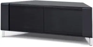 MDA Designs CORVUS Corner-Friendly Black Cabinet with BeamThru Glass Doors for Flat Screen TVs up to 50"