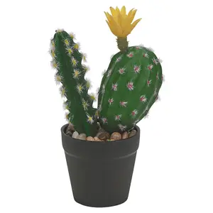 URBNLIVING 25cm Height Artificial Cactus in Pot Faux House Fake Tropical Succulent Plant