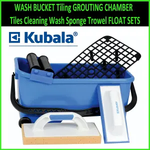 WASH BUCKET Tiling GROUTING CHAMBER Tiles Cleaning Wash Sponge Trowel FLOAT SETS