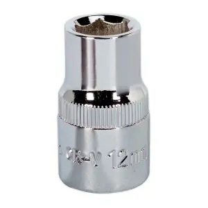 Sealey WallDrive Socket 12mm 1/2" Square Drive Fully Polished Finish Tool SP1212