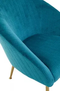 Interiors by Premier Blue Occasional Chair, Luxury Blue Velvet Occasional Chair, Comfortably Fashionable Blue and Gold Chair