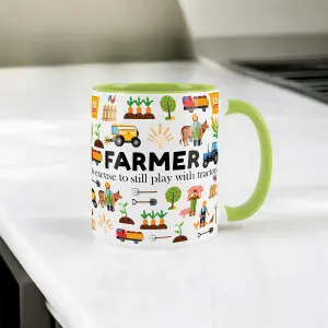 Farmer Mug Fun Trades Gift - White Coffee/Tea Present