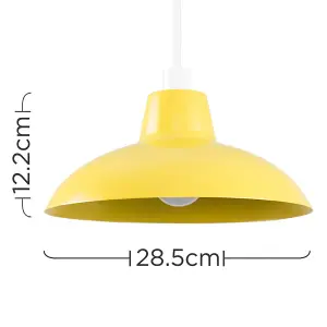 ValueLights Civic Retro Style Yellow Metal Easy Fit Ceiling Pendant Light Shade