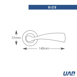 UAP Bathroom Door Handle - Pair - Lever on Rose - Developer Zeta - Bathroom Pack - Complete Set -  Matt Black