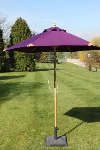 Hardwood Garden Parasol Umbrella - 2M Wide - (Purple)