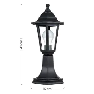 ValueLights Mayfair Traditional Black IP44 Outdoor Garden Lamp Post Lantern Light