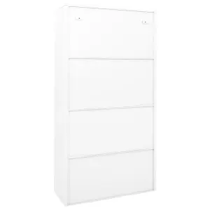 Berkfield Office Cabinet with Sliding Door White 90x40x180 cm Steel