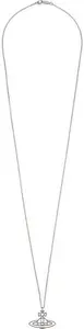 Womens Vivienne Westwood Jewellery Thin Lines Flat Orb Necklace Silver