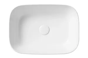 Bathroom Countertop Basin Oval Sit On Sink 455mm 45.5cm White Ceramic Hapi