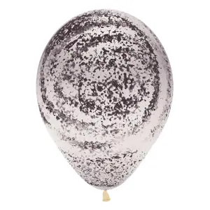 Sempertex Latex Marble Balloons (Pack of 25) Grey/Black Marble (12in)