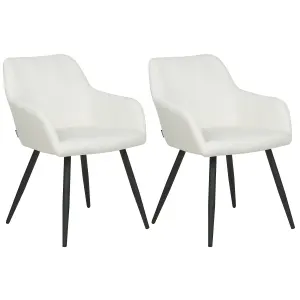 Set of 2 Dining Chairs CASMALIA Velvet Off-White