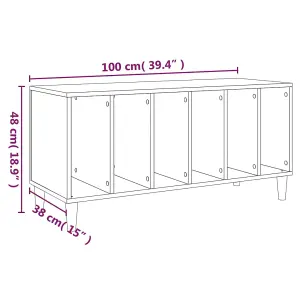 vidaXL Record Cabinet Black 100x38x48 cm Engineered Wood