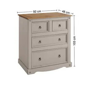 Mercers Furniture Corona Grey Wax 2+2 Chest of Drawers