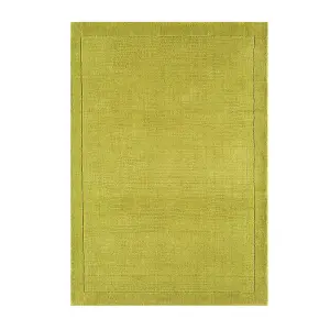 Green Simple and Stylish Wool Modern Plain Handmade Rug for Living Room and Bedroom-120cm X 170cm