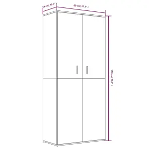 Shoe Cabinet Grey Sonoma 80x39x178 cm Engineered Wood