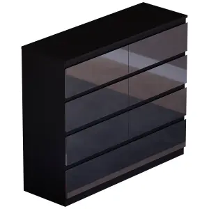 Vida Designs Glinton 8 Drawer Chest (100% FSC) , Black