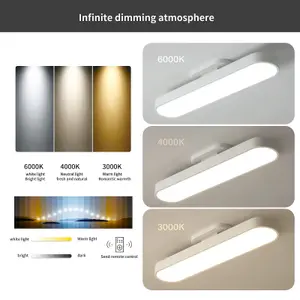 Garwarm White 42W Acrylic Linear Dimmable LED Ceiling Light Modern Ceiling Lamp with Remote