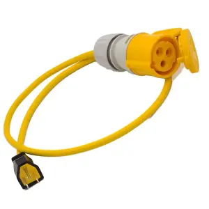 HDIUK - USA American Nema Plug to 16A CEE 110V Yellow Connector Lead UK Made (5 Metre)