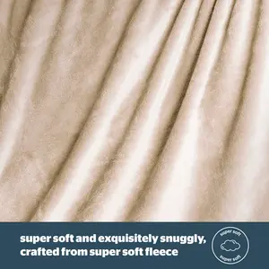 Silentnight Supersoft Collection Luxurious Throw Beige / W130 x L150cm