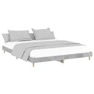 Berkfield Bed Frame Concrete Grey 120x200 cm Engineered Wood