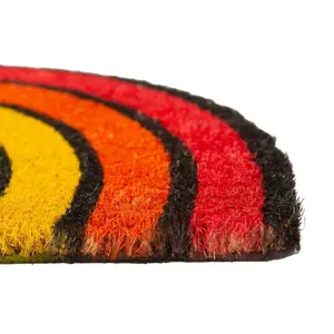 Nicola Spring - Coir Half Moon Door Mat - 60 x 40cm - Rainbow