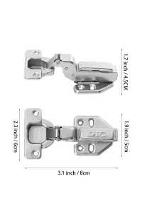 2Pcs 110 Degree Soft Close Hinges for Half Overlay Cabinet Doors with Accessory Kit