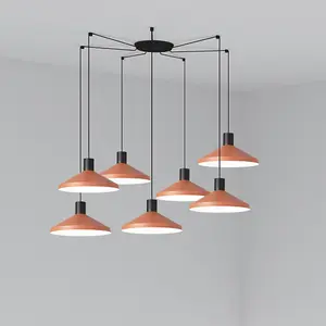 Luminosa Kombo Cluster Pendant Ceiling Light Orange, E27