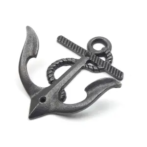 Oakcrafts - Antique Cast Iron Anchor Design Double Coat Hook - 135mm High