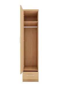 Nevada 1 Door 1 Drawer Wardrobe Sonoma Oak Finish