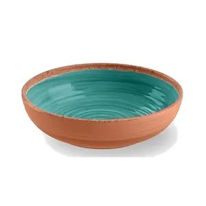 Purely Home Rustic Swirl Turquoise Melamine Bowls - Set of 6