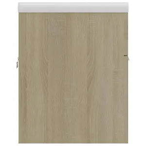 Berkfield Sink Cabinet with Built-in Basin Sonoma Oak Engineered Wood