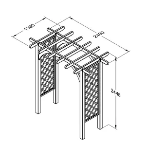 Large Wooden Garden Ultima Pergola Arch